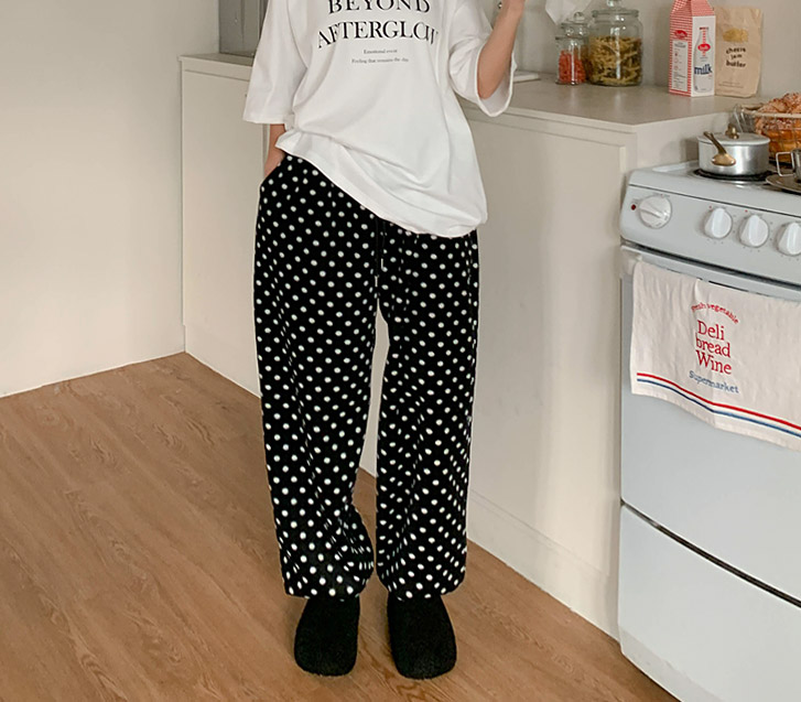 Hael Dot Fleece Banding Jogger Pants