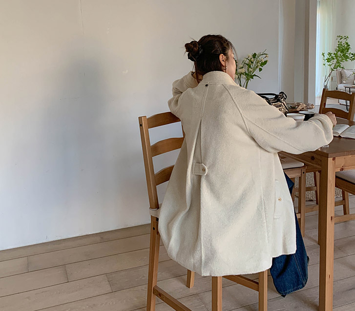 Melly Highneck Wool Harp Coat