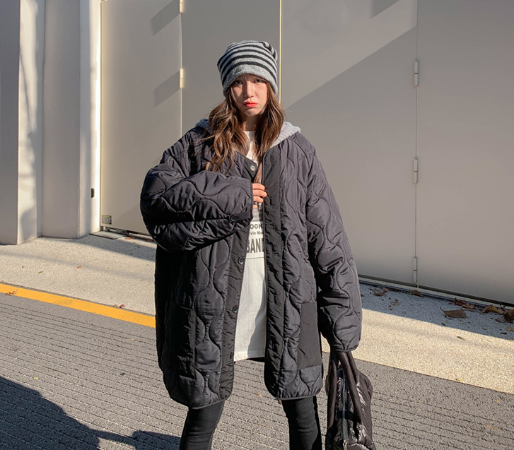 [Unisex] Hane Wave Quilting Long Padding