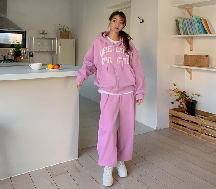 Oregon Sheepskin Hoodies Zip Up Jogger Training Set