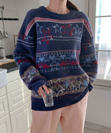 [Unisex] Fair Isle Patterns Wool Knit