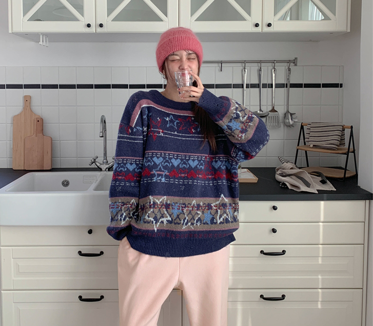 [Unisex] Fair Isle Patterns Wool Knit