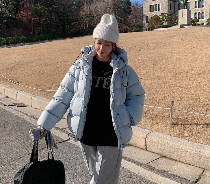 Duke Wellon overfit Hood Padding Jumper