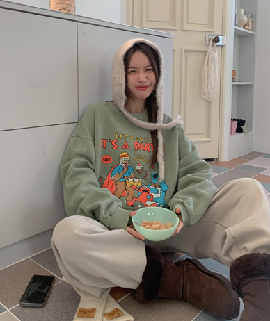 [Unisex] Party Nayeom Pigment Napping Sweatshirt
