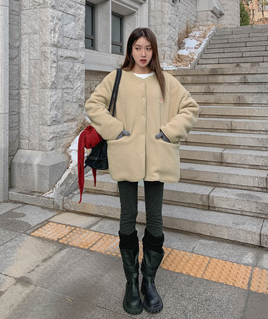 Pascal Patch No Collar Fleece Jacket