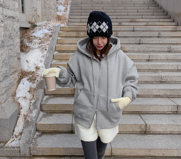 Easy napping two-way Hoodies zip up