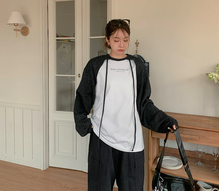 Vest Bolero Pad layered Long-sleeved T-shirt