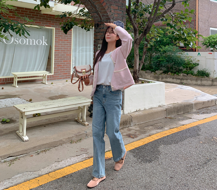 Esro Straight Denim Banding Pants