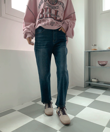 Mellie Denim Banding Baggy Pants (Short/Basic/Longver)