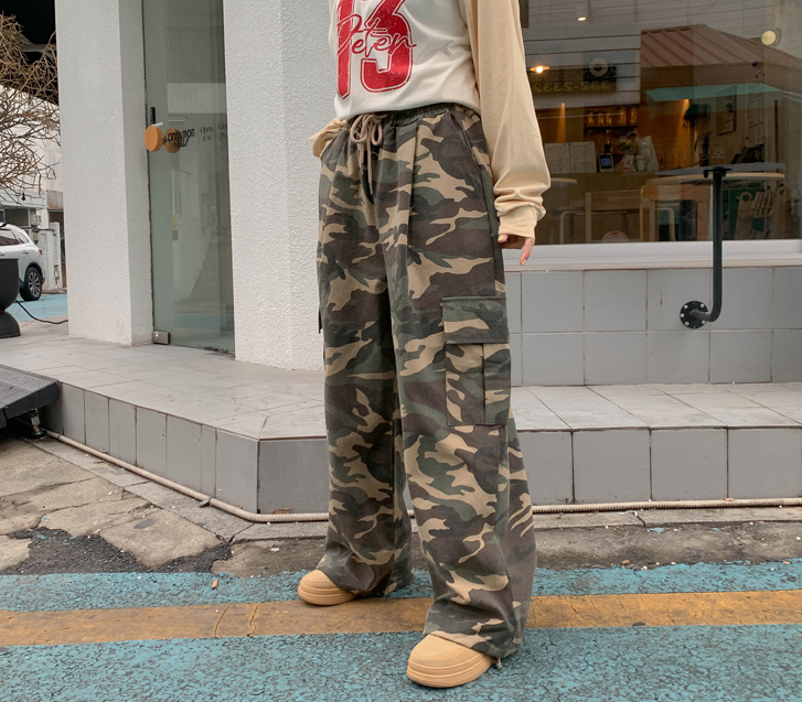 Eper Camo Cargo Biowashing Stopper Wide Pants