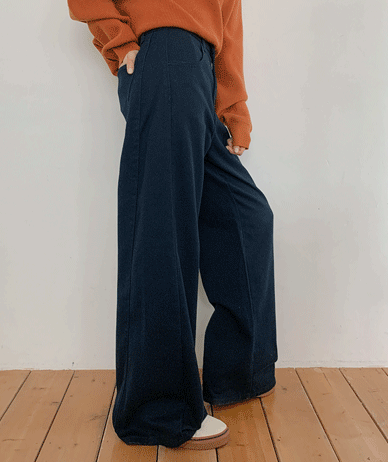 Garen diagonal cut hidden banding wide pants (Short/Basic/Longver)