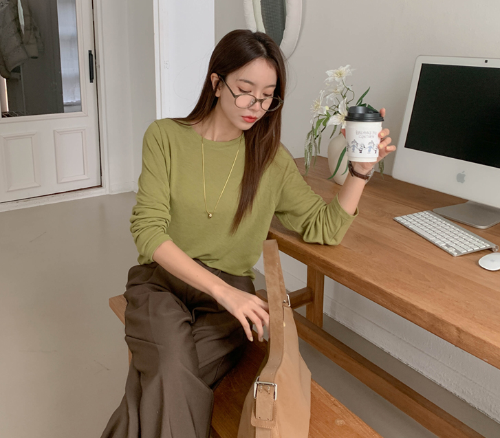 Main Span Raund neck long-sleeve T-shirt