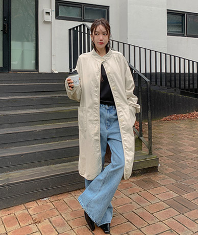 Ript overfit Washing cotton long field jacket