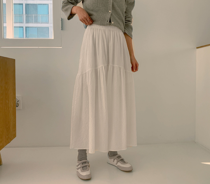 Moni Seersucker Shirring Banding Rong Skirt