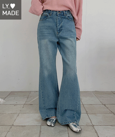 [15% off special sale] Cat Sand Brush Washed Button Cut Wide Bootcut Pants