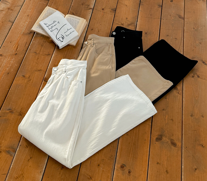 Celine Airy Lyocell Span Banding Wide Pants (Short/Longver)
