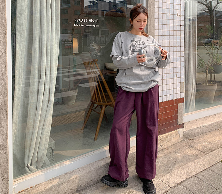 Dua Pintuck Balloon Wide Training Pants