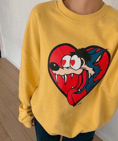 Wolf Print Terry Sweatshirt