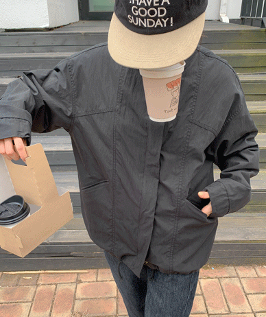 Weather Hidden Button String Field Jacket Jumper