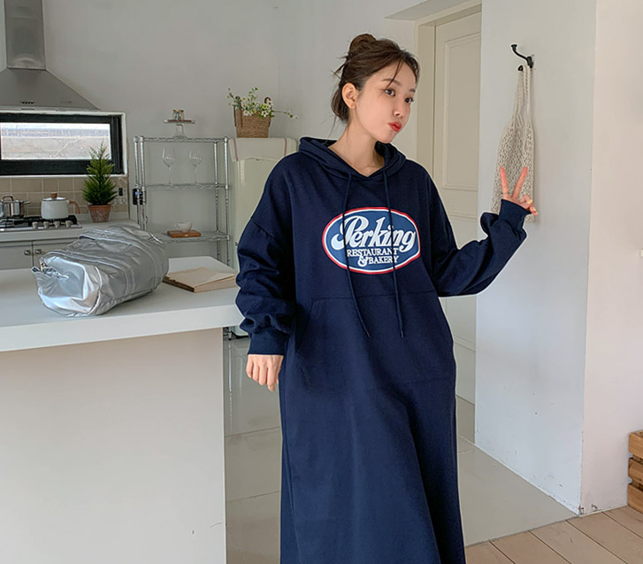 Baker Print Hood Long One Piece