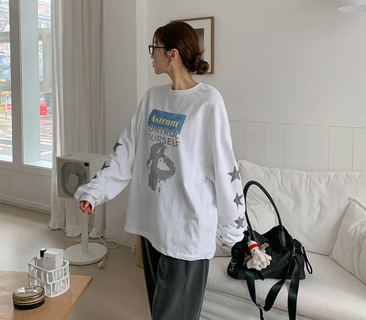 [Unisex] Control Print Long-sleeved T-shirt