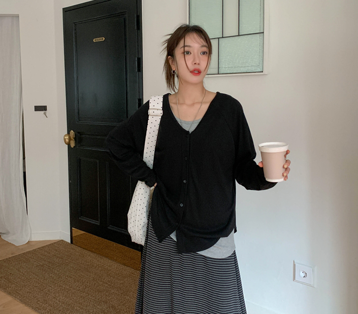 Lebe V-neck nagrang Cardigan