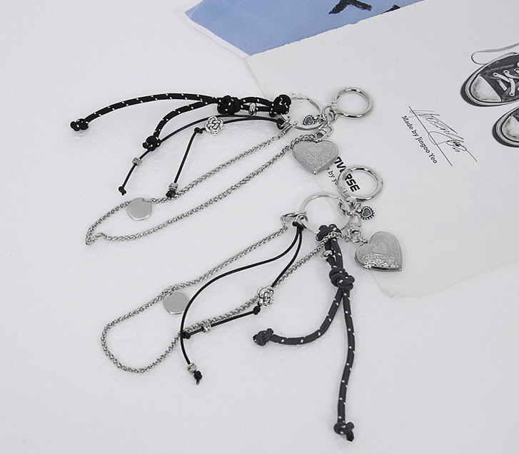 rope heart chain keyring