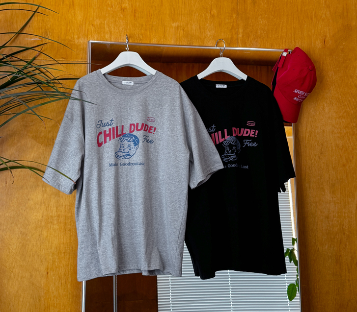 Chill Dude Print Short Sleeves T-shirt