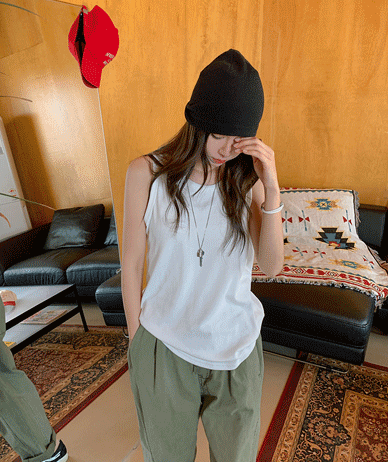 Frieze Basic Raund neck Sleeveless shirts