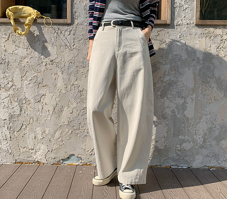 Devon Cotton Belt Set Banding Wide Baggy Pants
