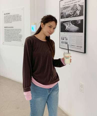 Pound layered Long-sleeve T-shirt