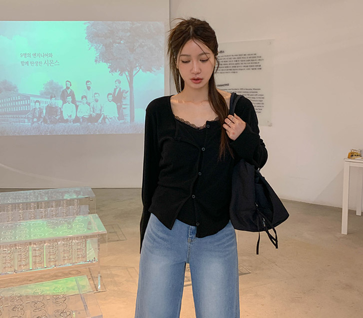 Lulu Race Sleeveless Shirts Cardigan Set