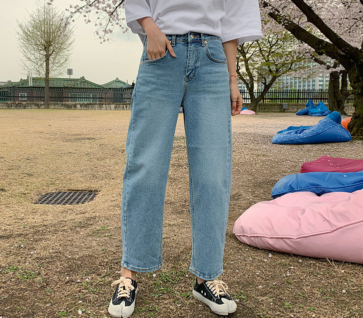 Jenna Denim Banding Balloon Fit Baggy Pants