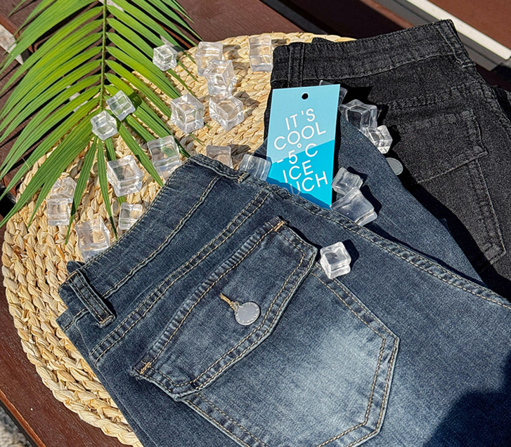 Mook Bag Flip Pocket Cool Denim Banding Bootcut Pants (Short/Basic/Longver)