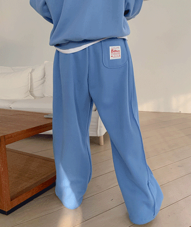 Number patch stitch string wide training pants