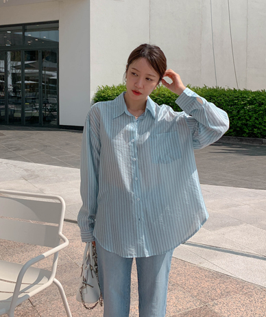 Objet Tencel Stripe Shirt