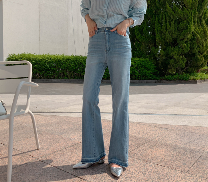 Marley Washing Denim Banding Bootcut Pants