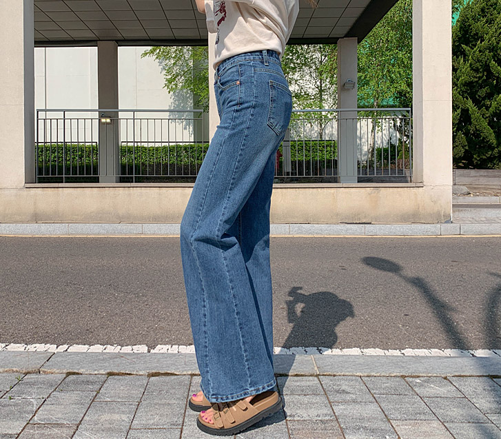 Keti Span Cut Banding Denim Bootcut Pants
