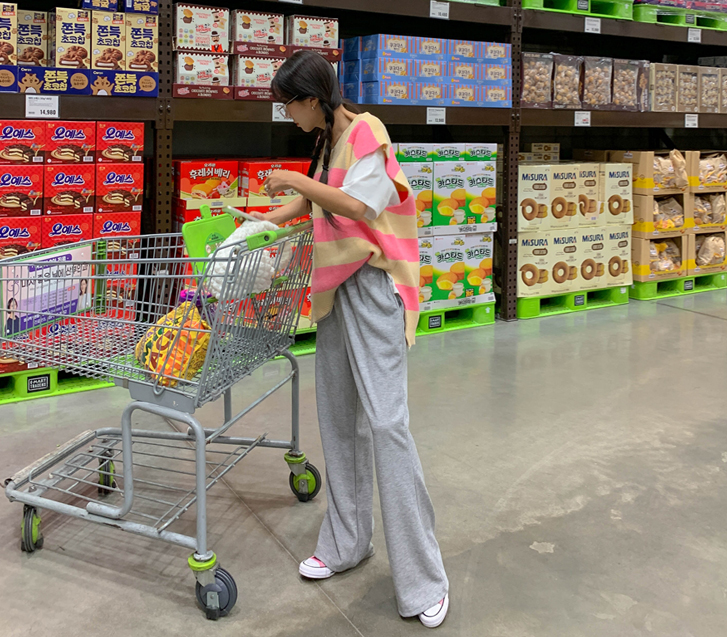 A Corrugated Bootcut Elastic Pants