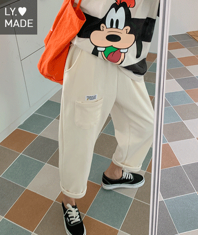 Smile Patch Pocket Baggy Training Pants