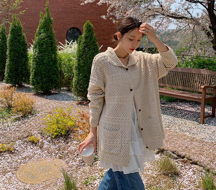 Nero Kara knitting long cardigan