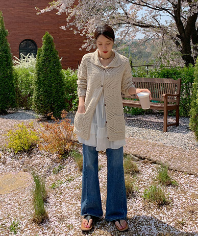 Nero Kara knitting long cardigan