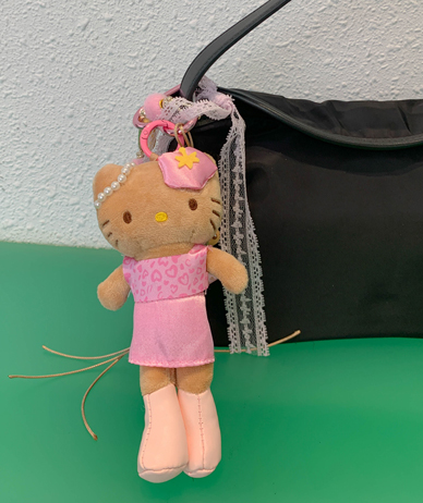 Tanning Cat Doll Keyring