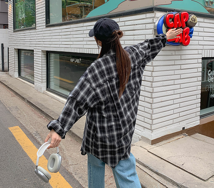 Amp Seersucker Check Long-sleeve Long Shirt