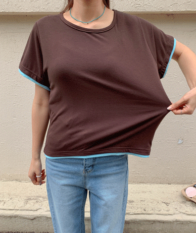 Unit Color color combination layered Short T shirts