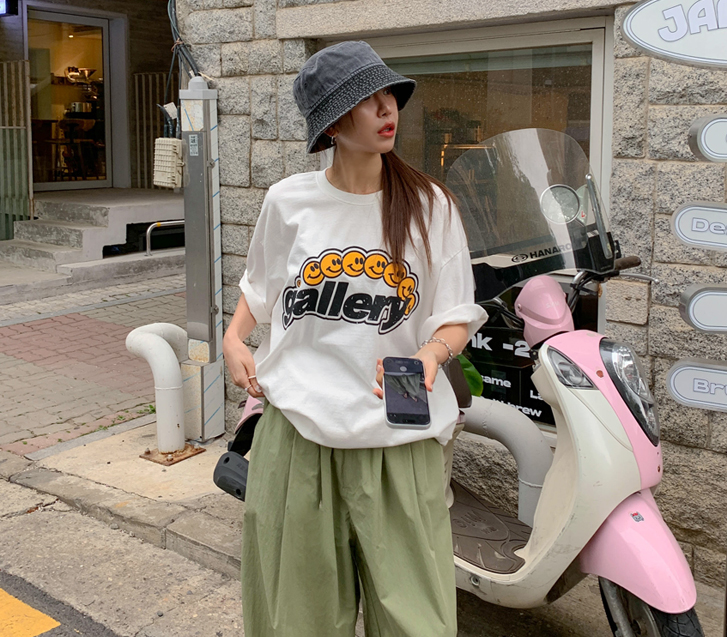 [Unisex] Gallery Printed Pigment Short-sleeve Long T-shirts