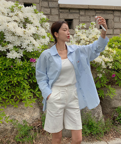 Parco Patch Seersucker Stripe Shirt