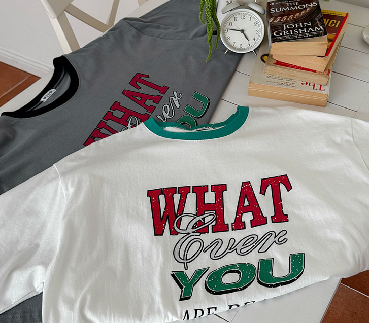 [Unisex] Whatever Crack Print Color Combination Short Sleeves T-shirt