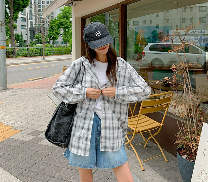 Eco Wind Check Hood Shirt
