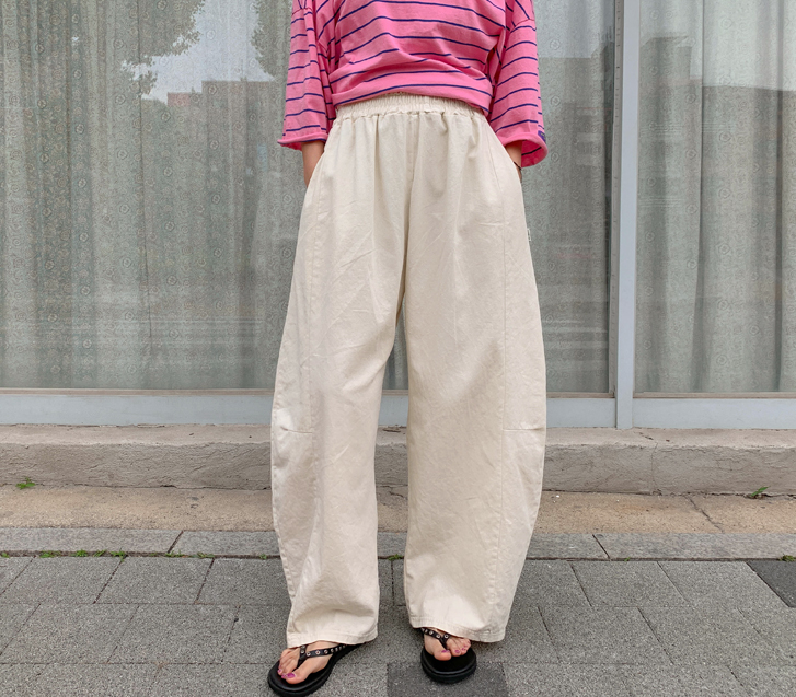 Jane Biowashed Balloon Banding Wide Pants